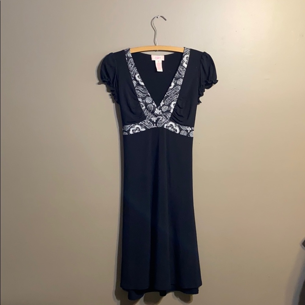 Candies Black and White Knee-Length Dress M